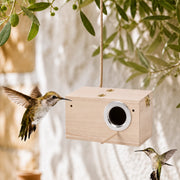 Houten vogelhuisje licht met ingang versterkt en zitstok