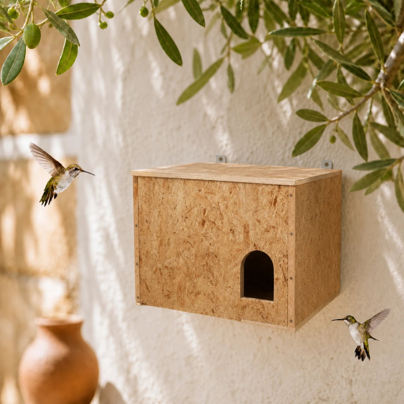 Houten vogelhuisje OSB