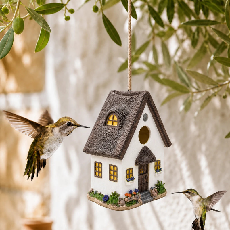 Hangend vogelhuisje wit