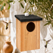 Vogelhuisje verbonden groot formaat met dak zwart