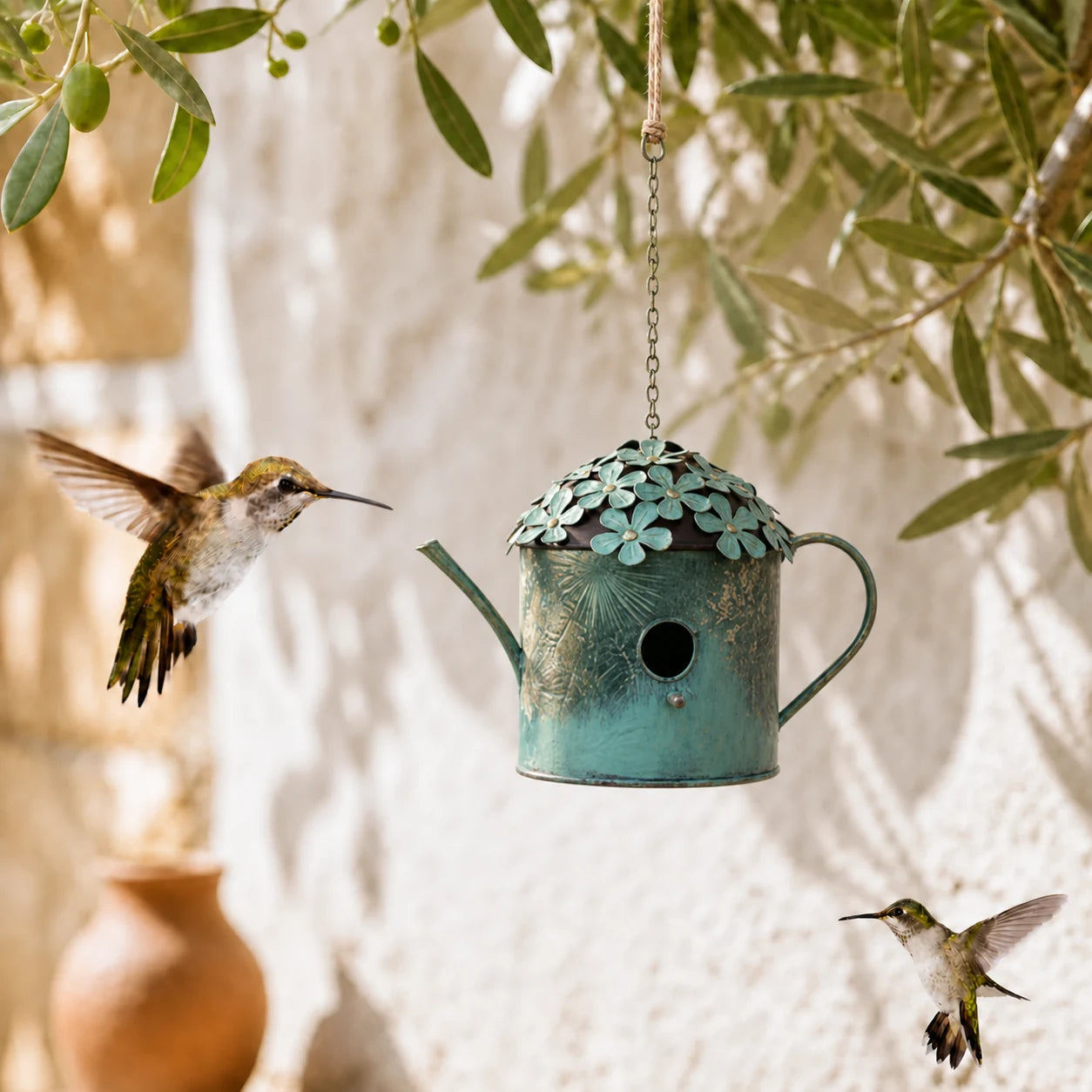Vogelhuisje watering-can hangend