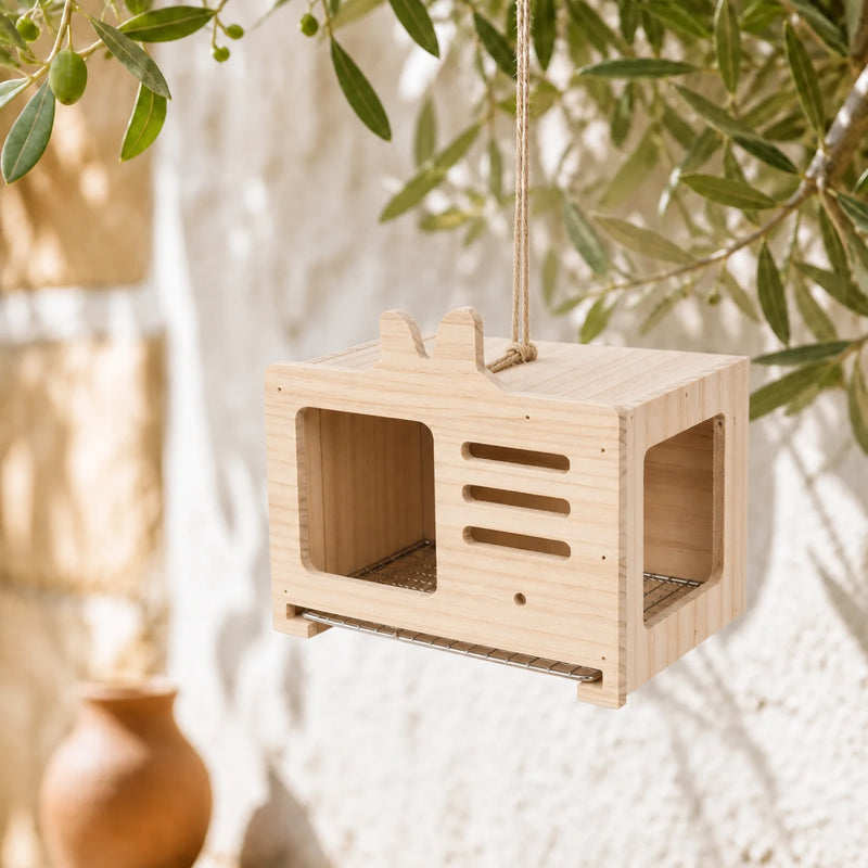 Vogelhuisje kubus open