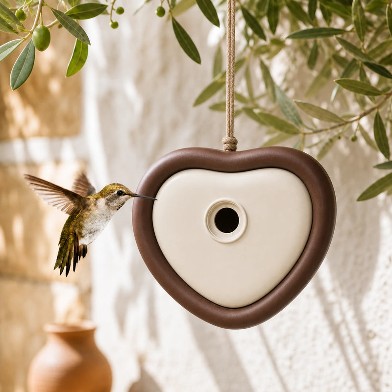 Vogelhuisje gerecycled bruin 25 cm