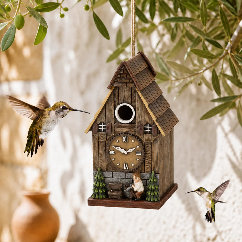 Houten vogelhuisje formaat 14,4 × 13,1 × 25,2 cm