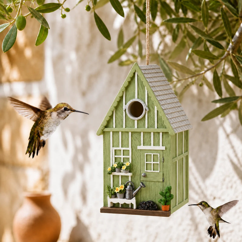 Vogelhuisje decoratief groen