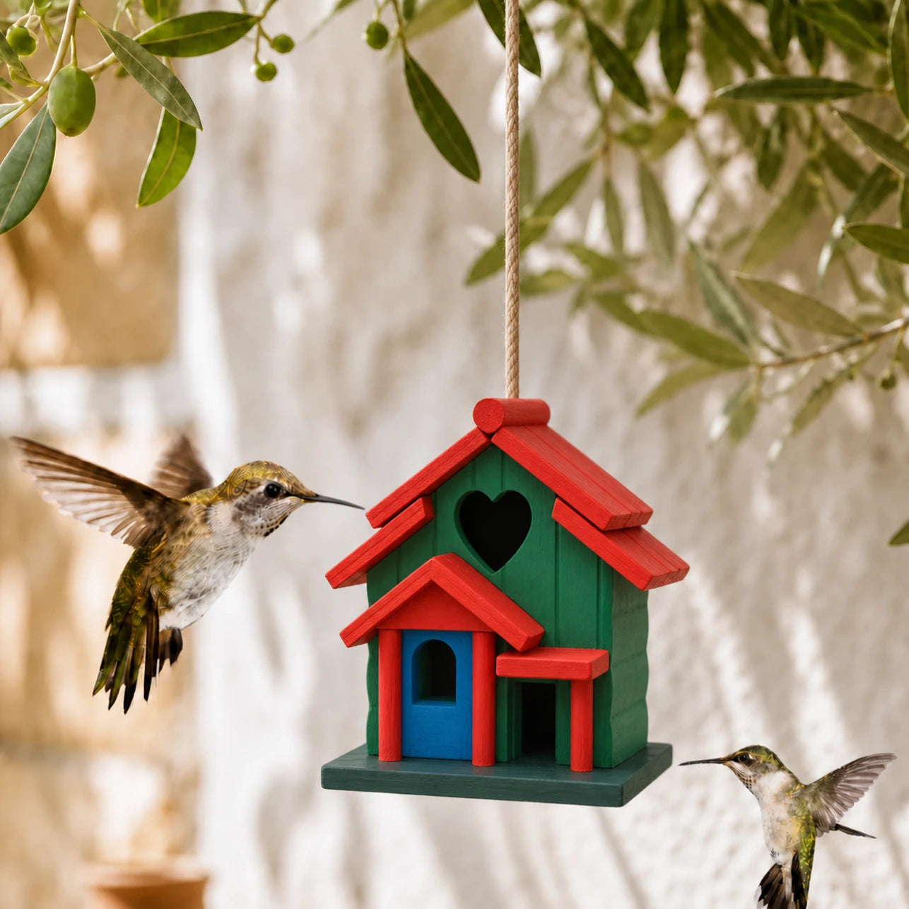 Hangend vogelhuisje van grenen