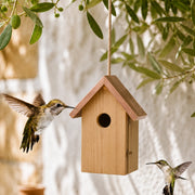 Vogelhuisje met koperen dak bruin