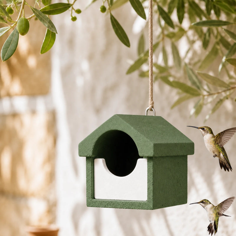 Vogelhuisje semi-open compact van houtbeton
