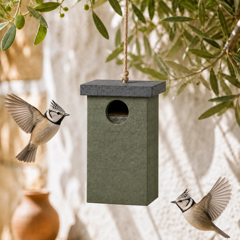 Vogelhuisje groot volume van houtbeton