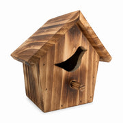 Vogelhuisje van gebrand hout met ingang breed — foto 2