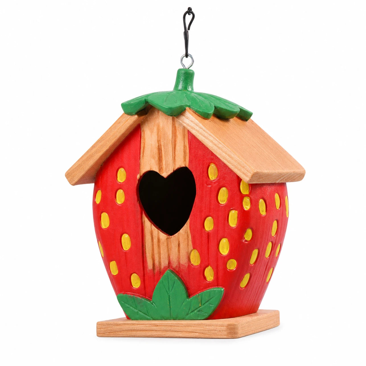 Vogelhuisje handgemaakt rood formaat 13,5 × 17 cm — foto 2