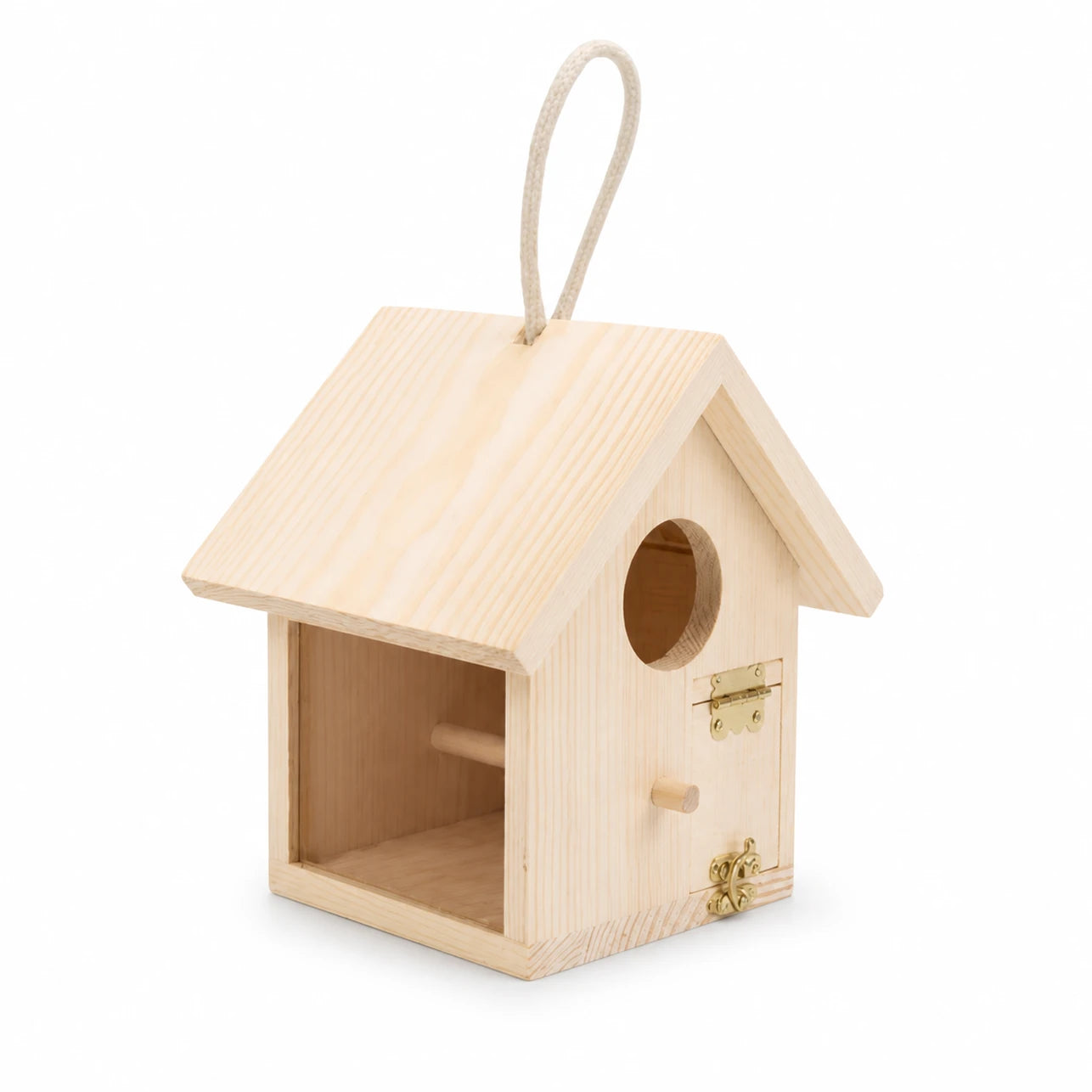 Vogelhuisje observatie van hout beige formaat 14,7 × 13 × 15,8 cm — foto 2