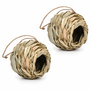 Set van 2 vogelhuisjes hangend rond van vezels gevlochten — foto 2
