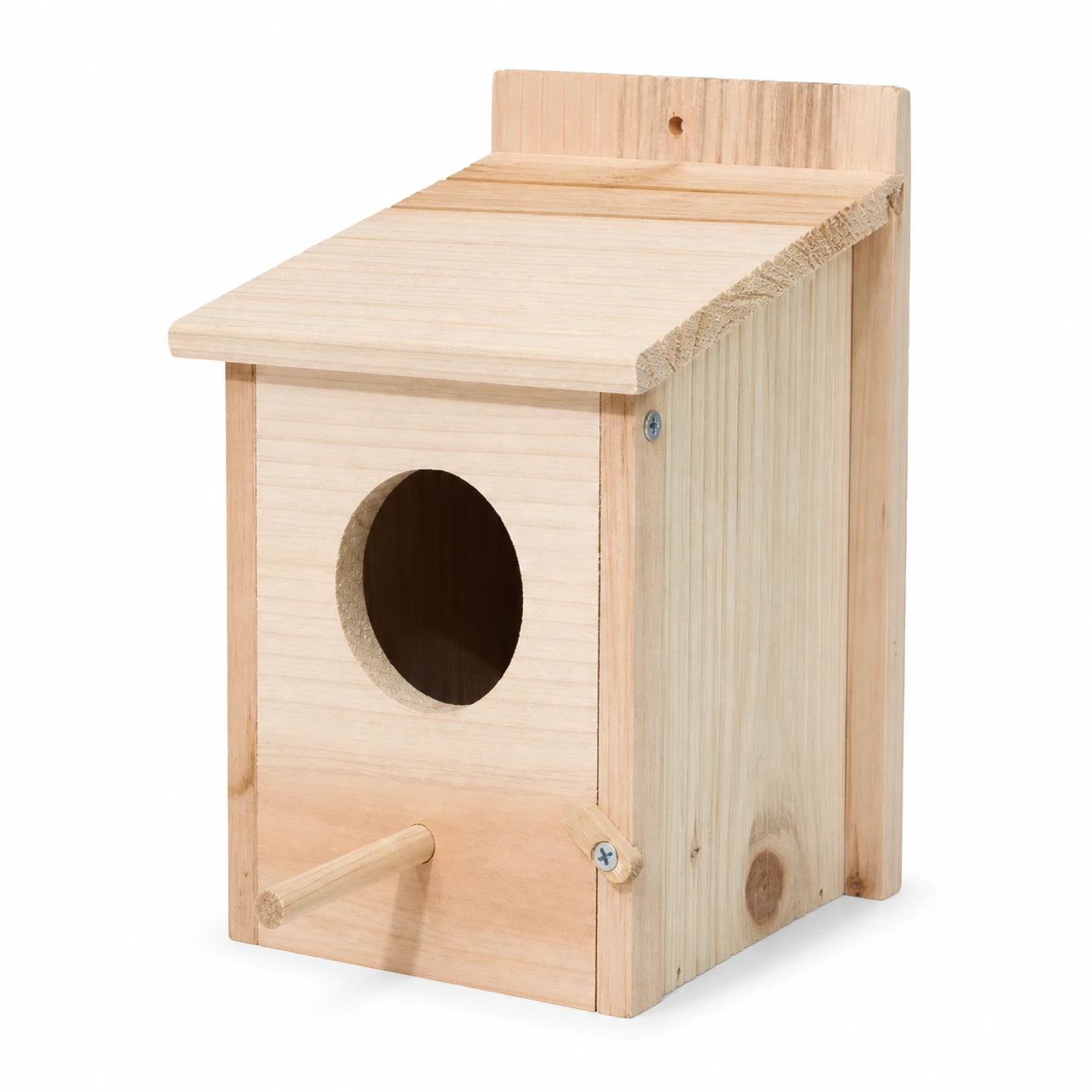 Hangend vogelhuisje van hout beige formaat 15 × 15 × 22 cm — foto 2