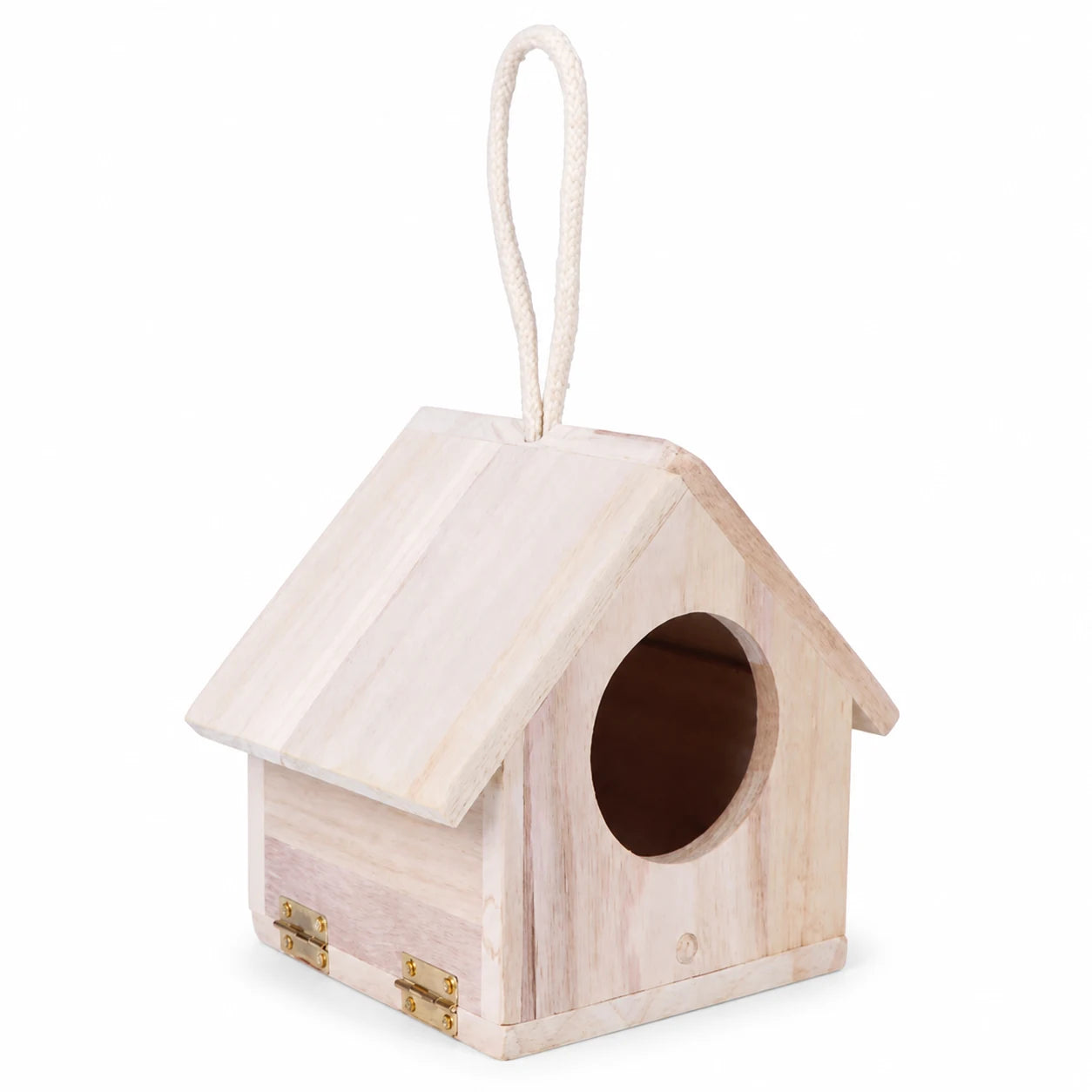 Hangend vogelhuisje van hout licht met voorkant opening — foto 2