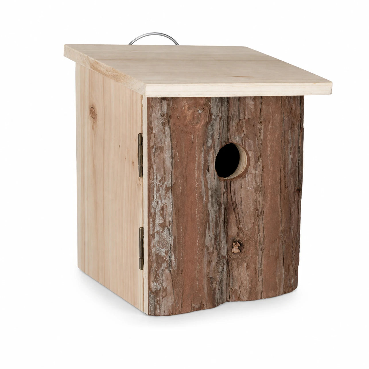 Vogelhuisje rustiek van hout met voorkant schors — foto 2