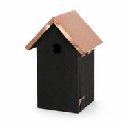 Vogelhuisje zwart met dak koper hoogte 26 cm — foto 2