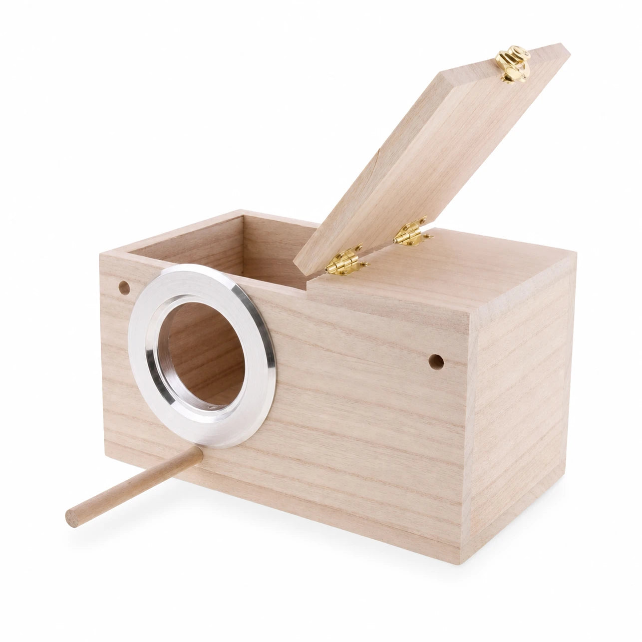 Houten vogelhuisje beige formaat 24,7 × 13 × 13 cm — foto 2