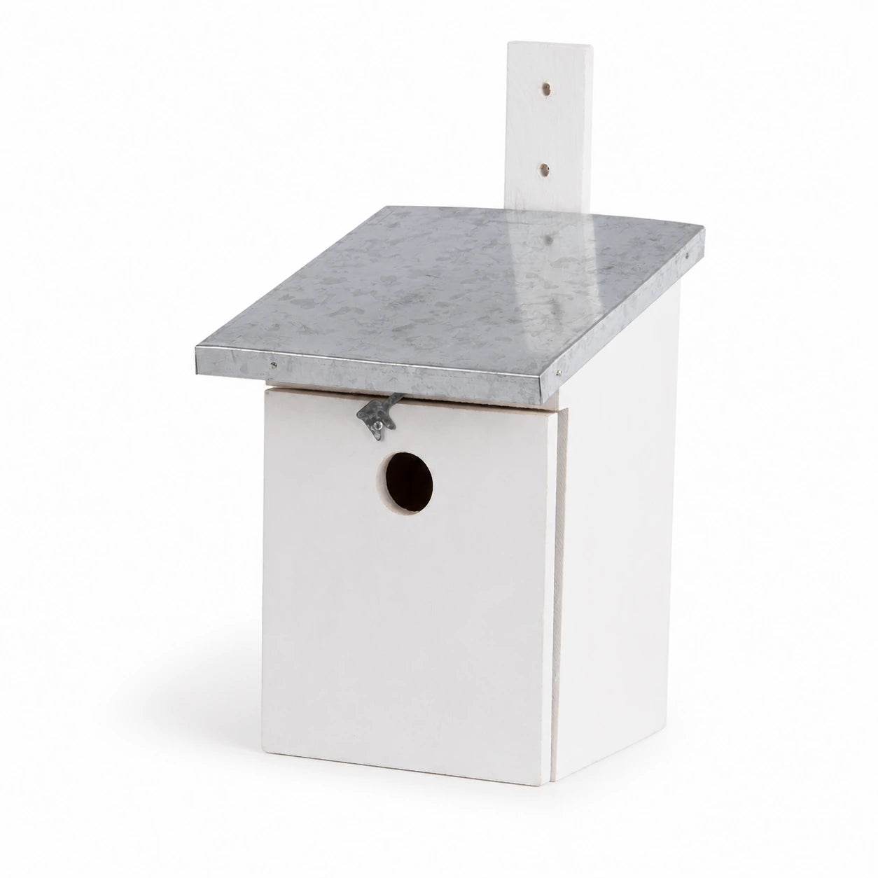 Vogelhuisje wit met dak plat van zink 32 mm — foto 2