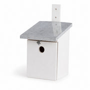 Vogelhuisje wit met dak plat van zink 32 mm — foto 2