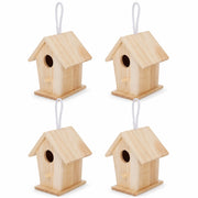 Set van 4 vogelhuisjes hangend van hout licht — foto 2