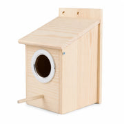 Vogelhuisje vierkant van hout met rand metaal formaat 12 × 12 × 19,5 cm — foto 2
