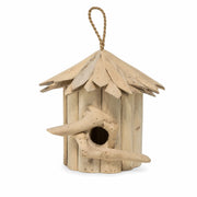Hangend vogelhuisje van hout beige formaat 23 × 22 cm — foto 2