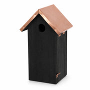 Vogelhuisje zwart met dak koper hoogte 30 cm — foto 2