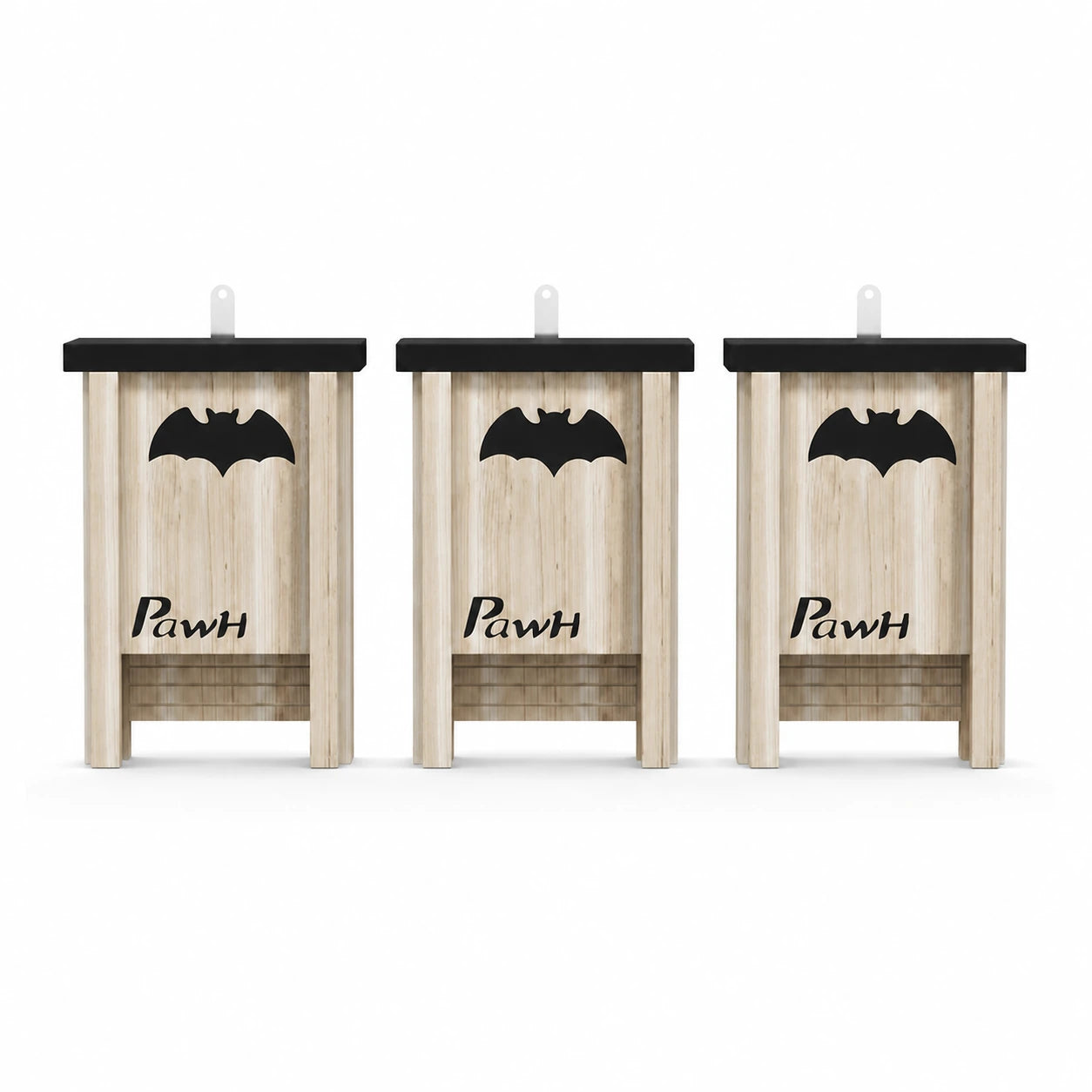 Set van 3 vleermuiskasten van hout zwart — foto 2