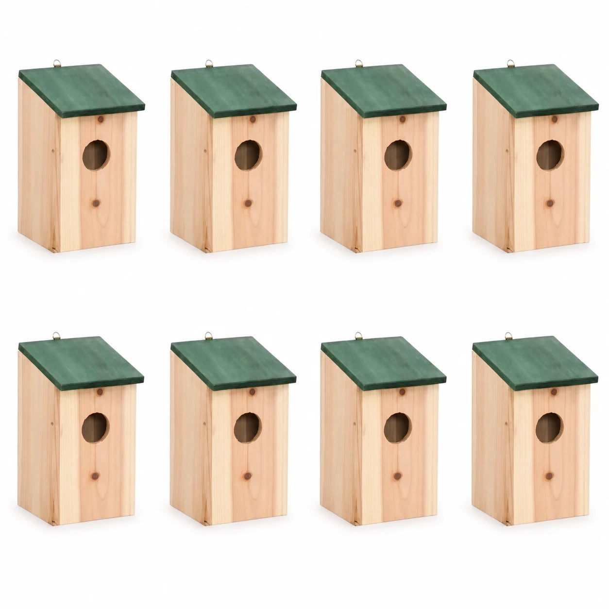 Set van 8 vogelhuisjes van grenenhout — foto 2