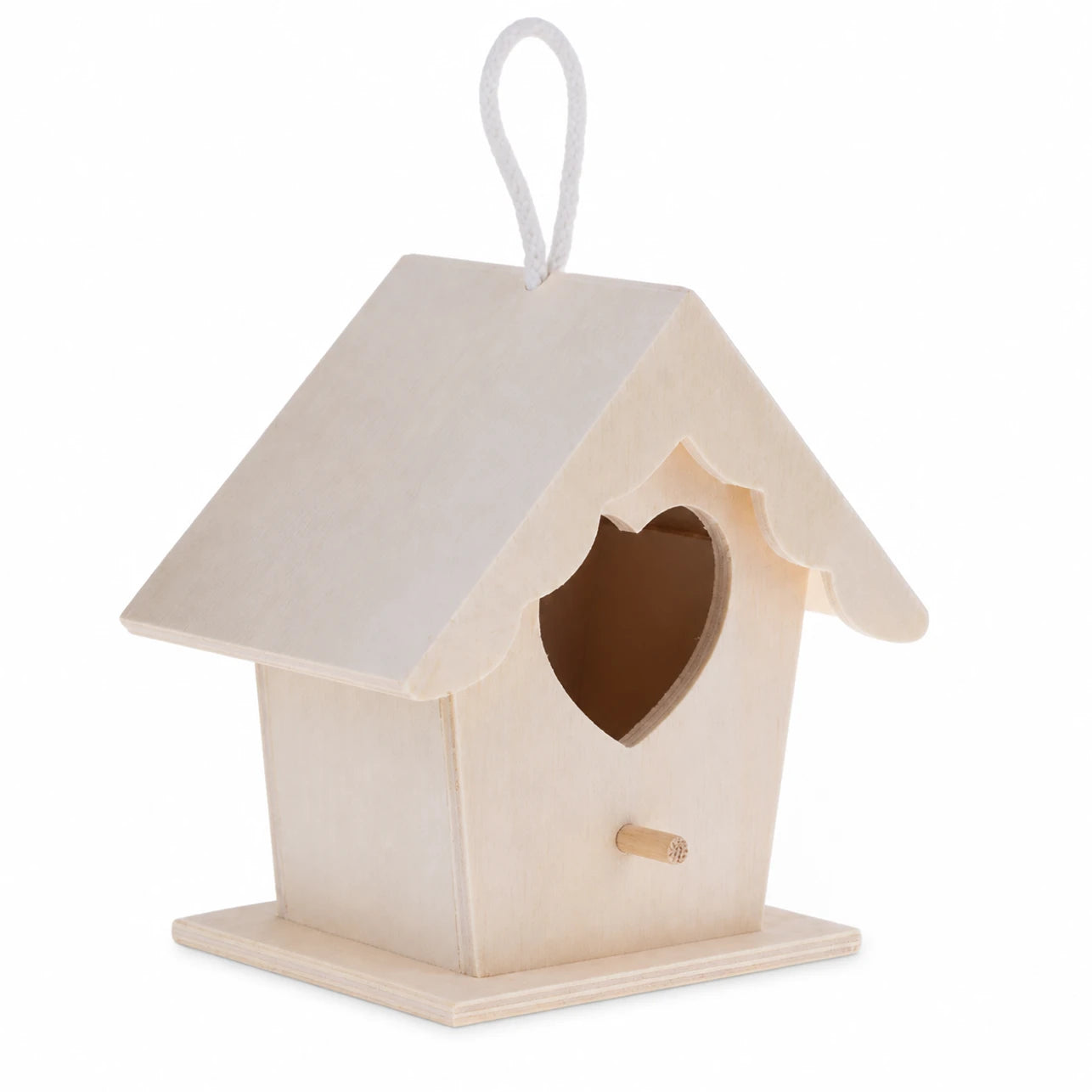 Houten vogelhuisje licht met ingang hart — foto 2