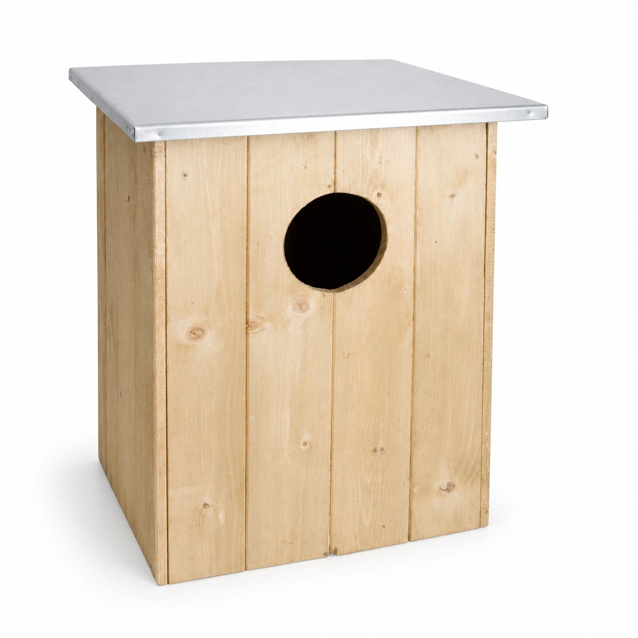 Vogelhuisje groot volume van hout met dak plat van zink — foto 2