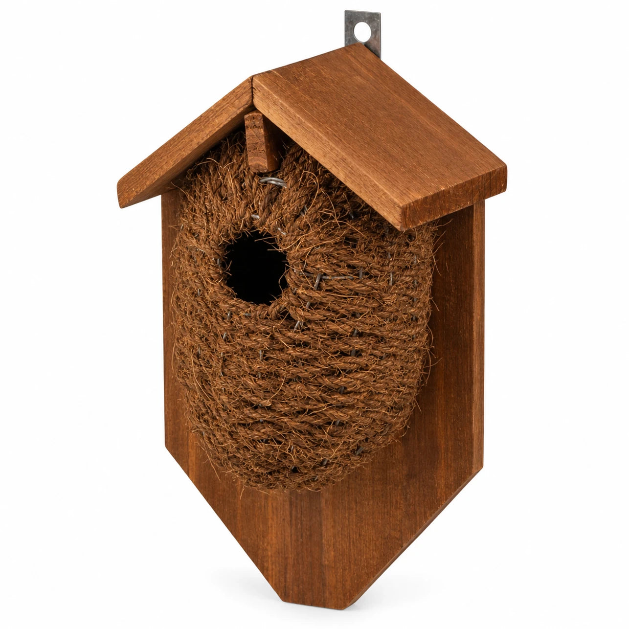 Houten vogelhuisje bruin — foto 2