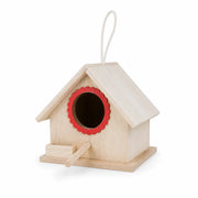 Hangend vogelhuisje van grenen rood — foto 2