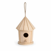 Vogelhuisje cilindrisch van hout met dak gefacetteerd — foto 2
