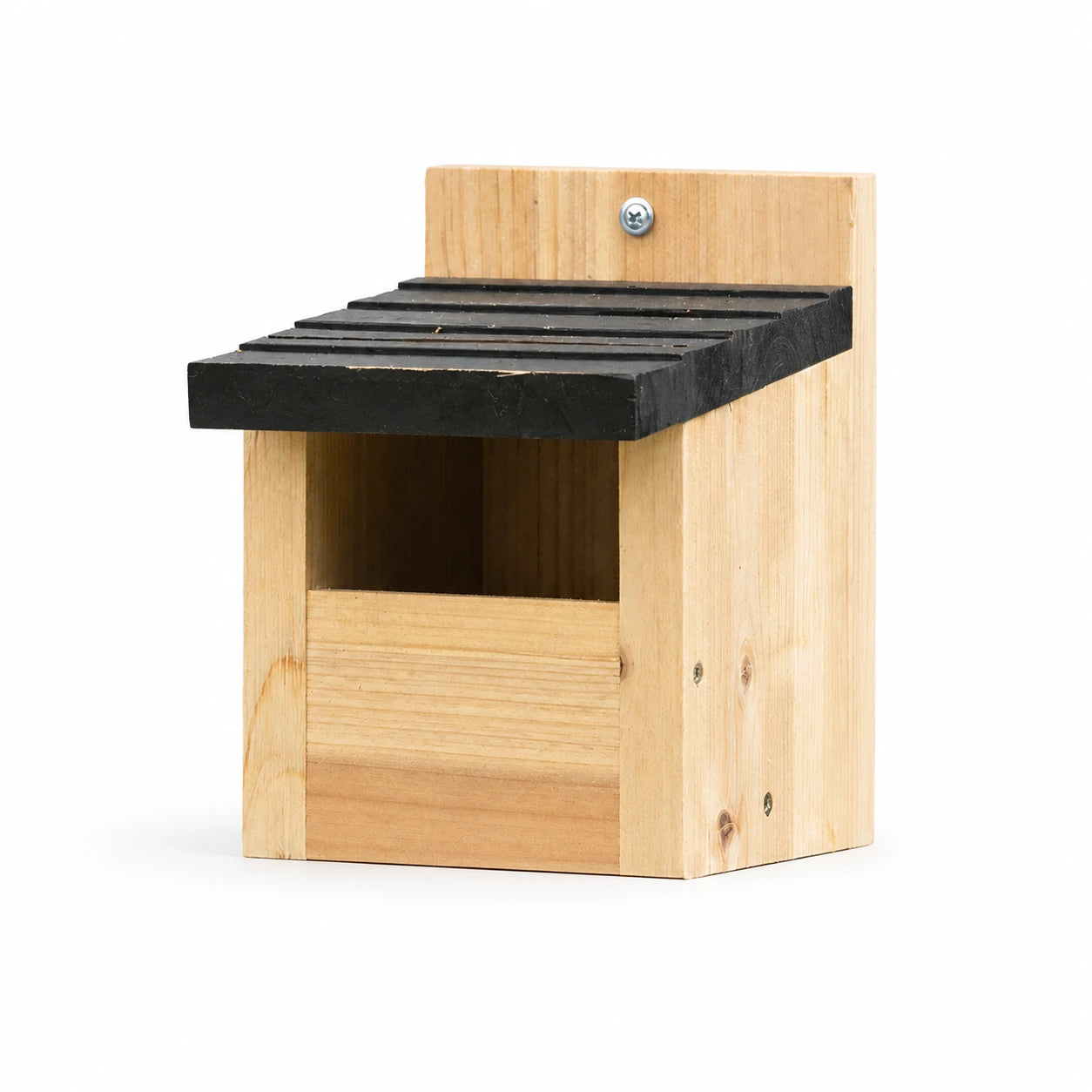 Vogelhuisje semi-open met dak zwart — foto 2
