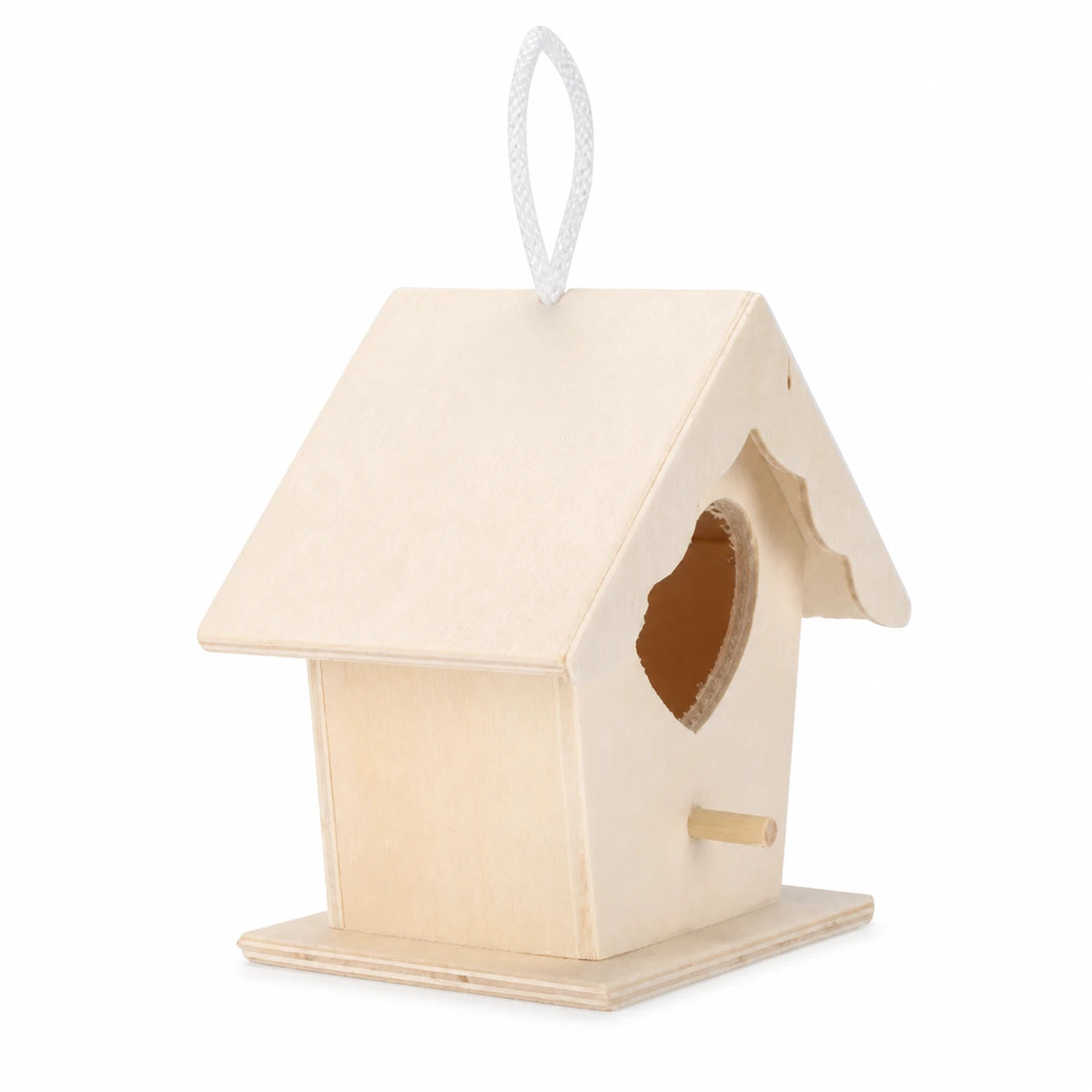 Vogelhuisje semi-open van hout met houder zij — foto 2