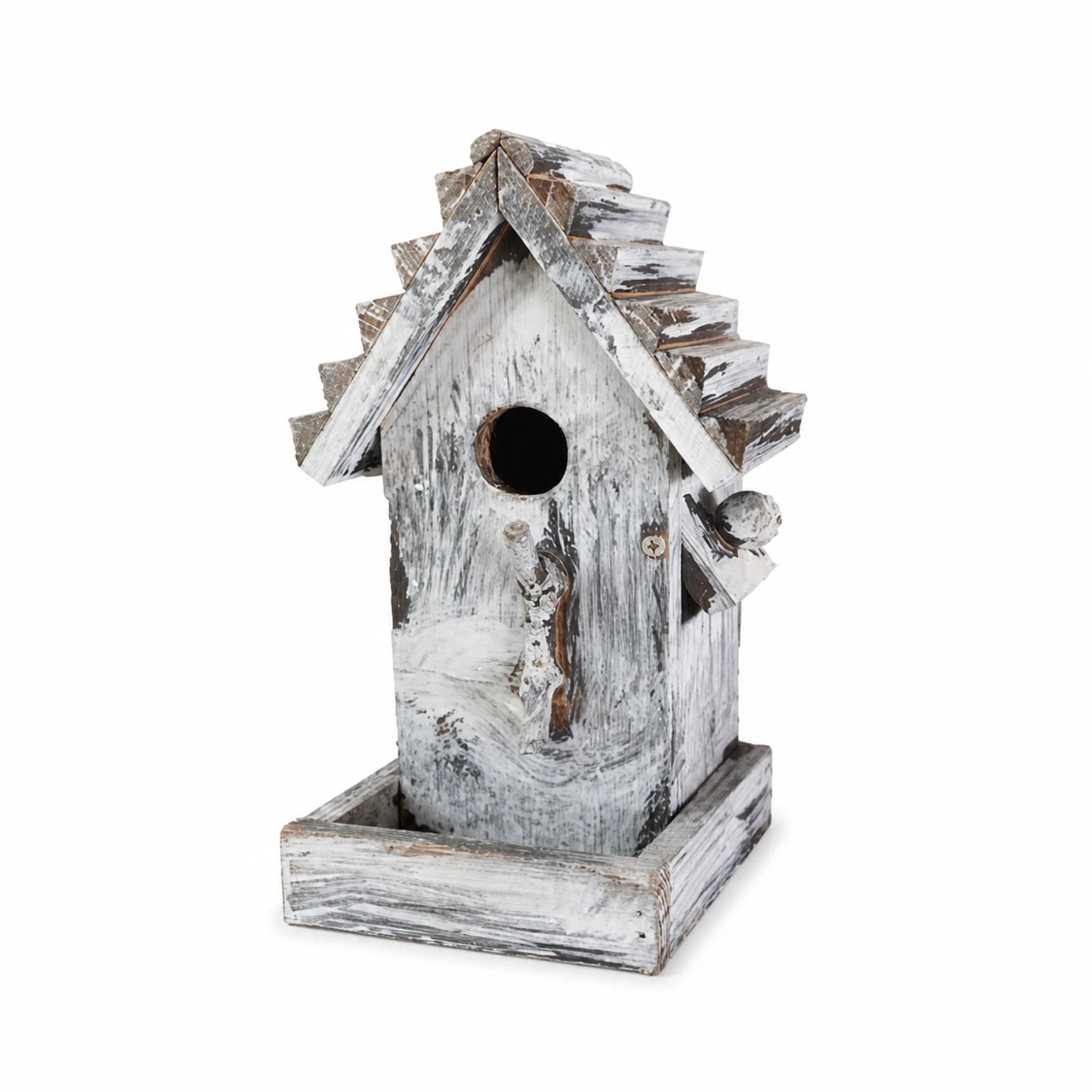 Houten vogelhuisje grijs formaat 14 × 13 × 24 cm — foto 2