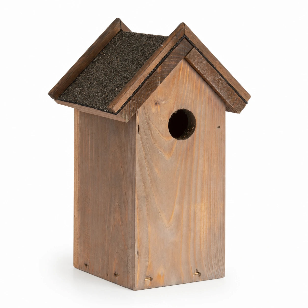 Vogelhuisje slank bruin met dubbel bitumendak — foto 2