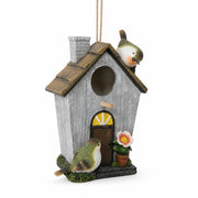 Vogelhuisje decoratief van hars met voorkant bloemen — foto 2