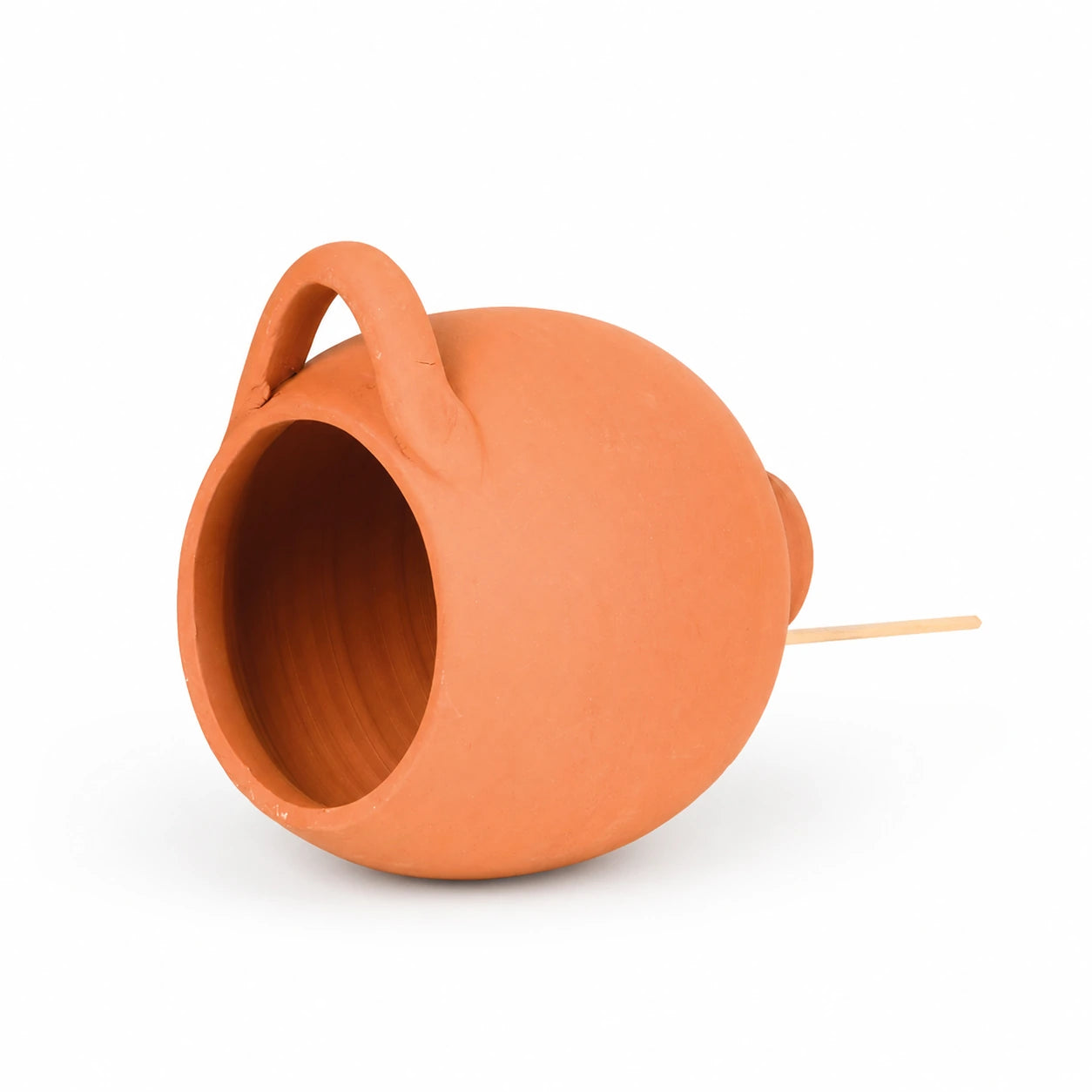Vogelhuisje-pot hangend van terracotta met breed ingang — foto 2