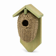 Houten vogelhuisje en seagrass groen formaat 15,2 × 10,2 × 26,2 cm — foto 2