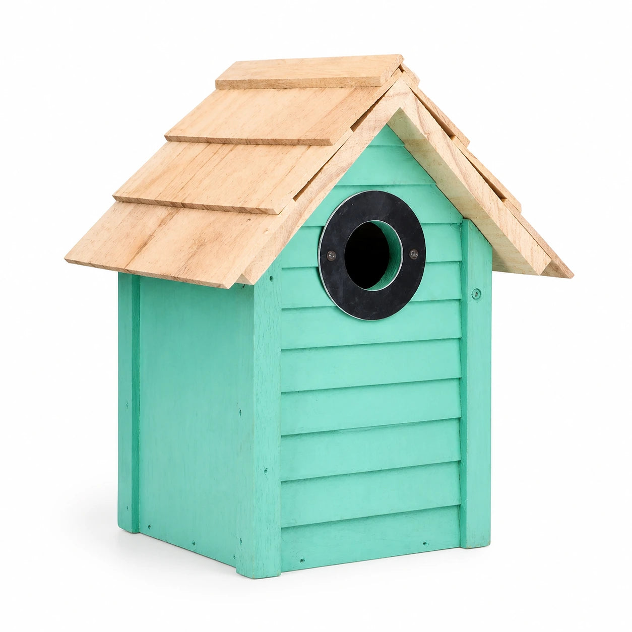 Vogelhuisje groen met dak van dakspanen — foto 2