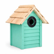 Vogelhuisje groen met dak van dakspanen — foto 2