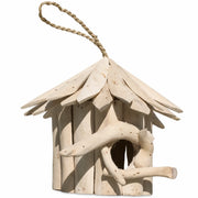 Vogelhuisje rond van hout van albesia 20 x 18 cm — foto 2