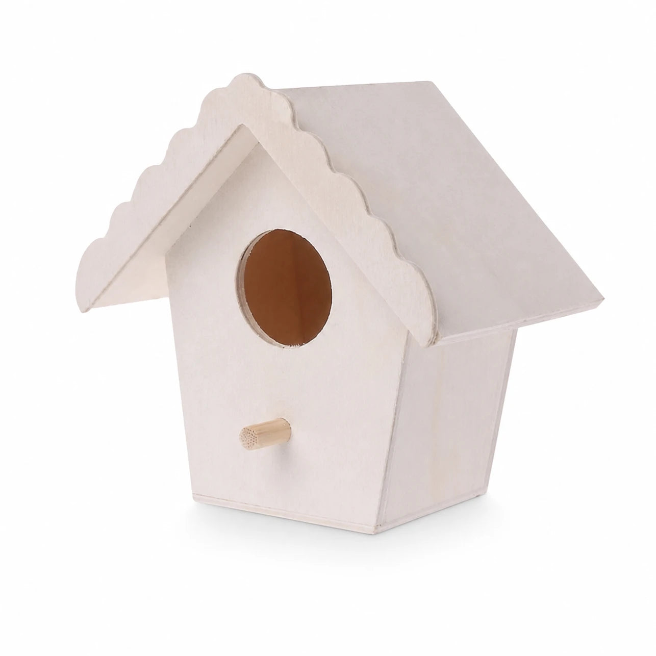 Houten vogelhuisje wit formaat 4,7 × 4,7 × 9,5 cm — foto 2