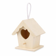 Hangend vogelhuisje van hout beige — foto 2