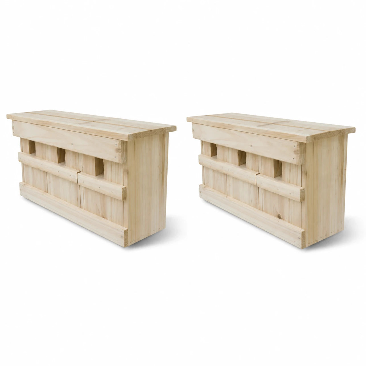 Set van 2 vogelhuisjes van hout bruin formaat 44 × 15,5 × 21,5 cm — foto 2
