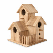 Set van 3 vogelhuisjes van hout bruin — foto 2