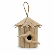 Hangend vogelhuisje van hout beige formaat 23 × 22 cm — foto 3